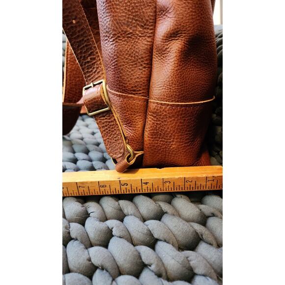 Portland Leather Goods Roll Top Backpack Sedona / Nutmeg Brown Pebbled Leather - Picture 7 of 15